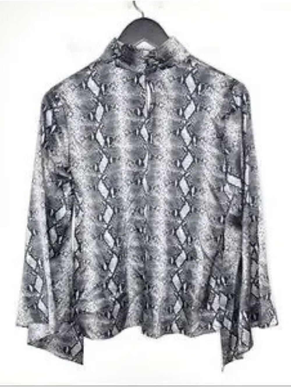 XS Generation Love Black & White Snake Print Mock Neck Top